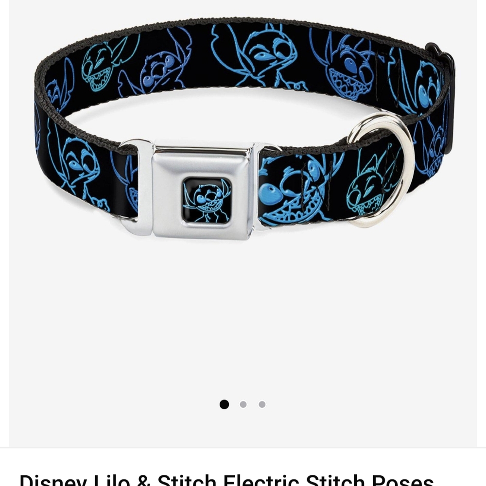 Buckle-Down Disney Stitch Blue and Black Pet Collar
